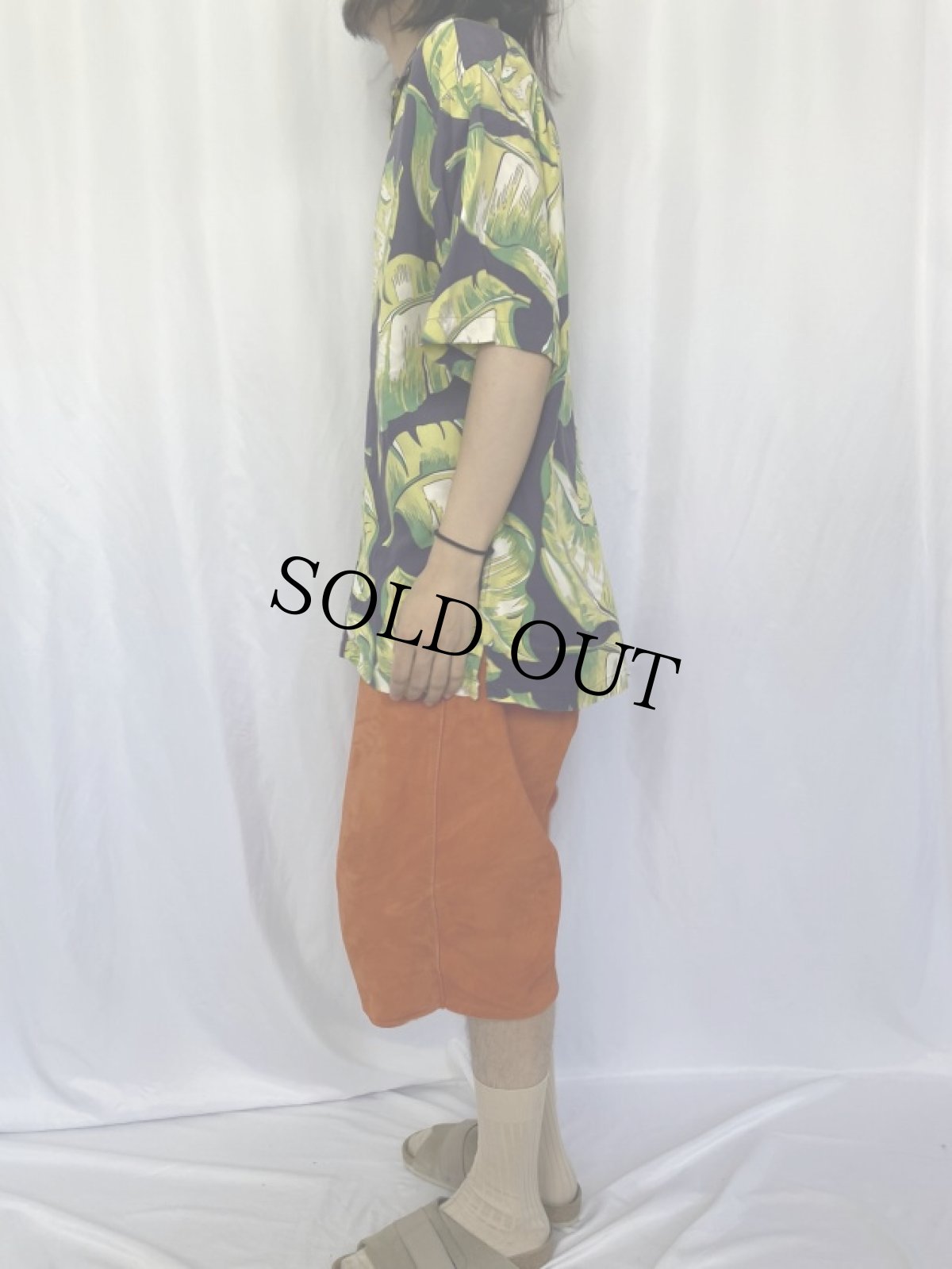 画像3: POLO Ralph Lauren "CLAYTON" リーフ柄 レーヨンアロハシャツ M (3)