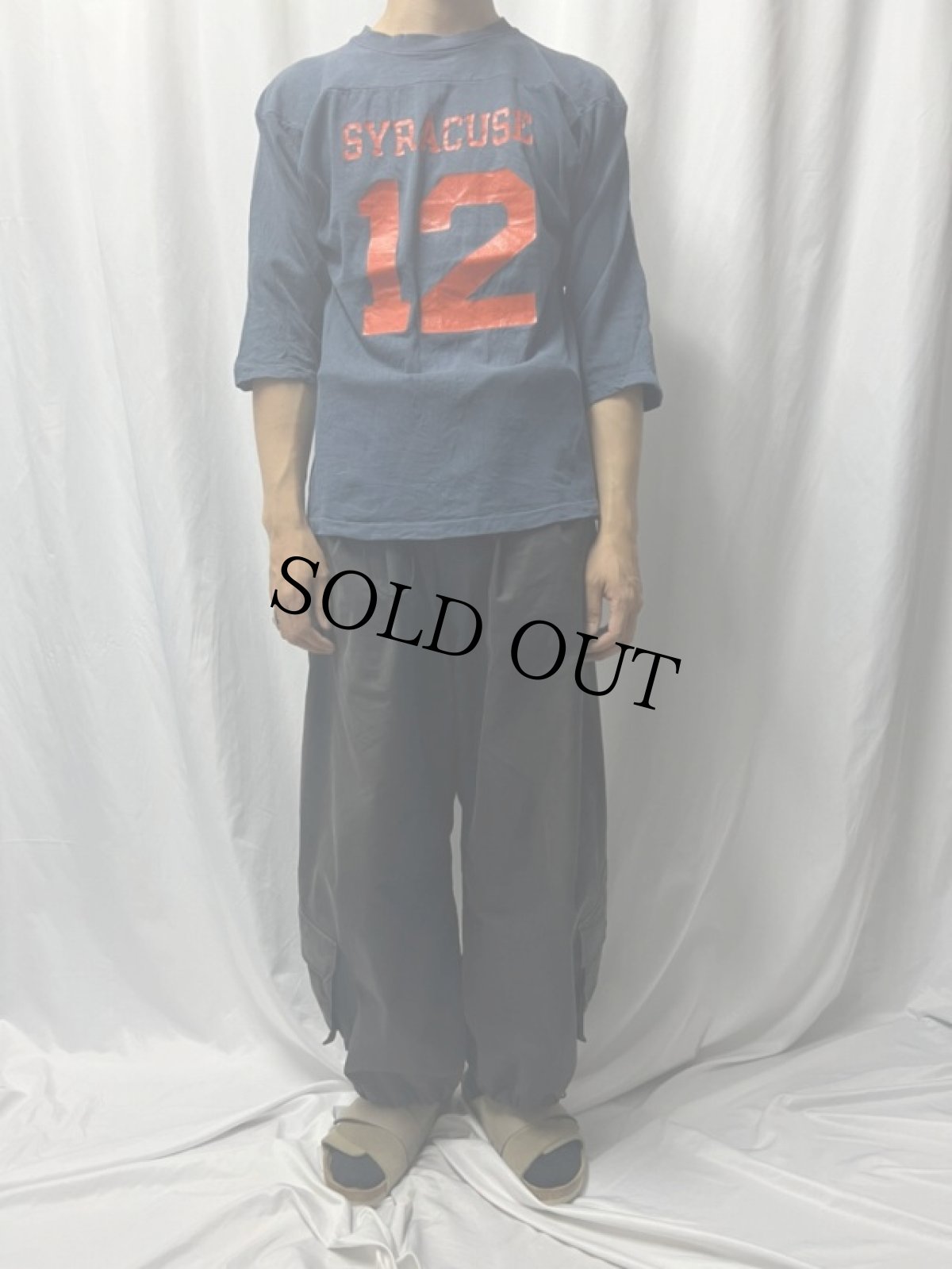 画像2: 70's Champion バータグ USA製 "SYRACUSE 12" フットボールTシャツ M (2)