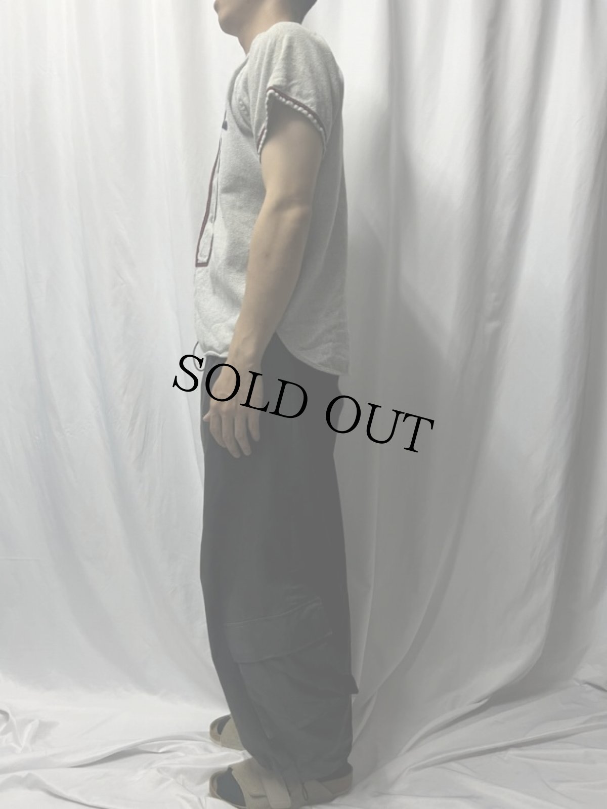 画像3: 60's Wilson "SCOGEE" フェルトパッチ ウールベースボールシャツ 40 (3)