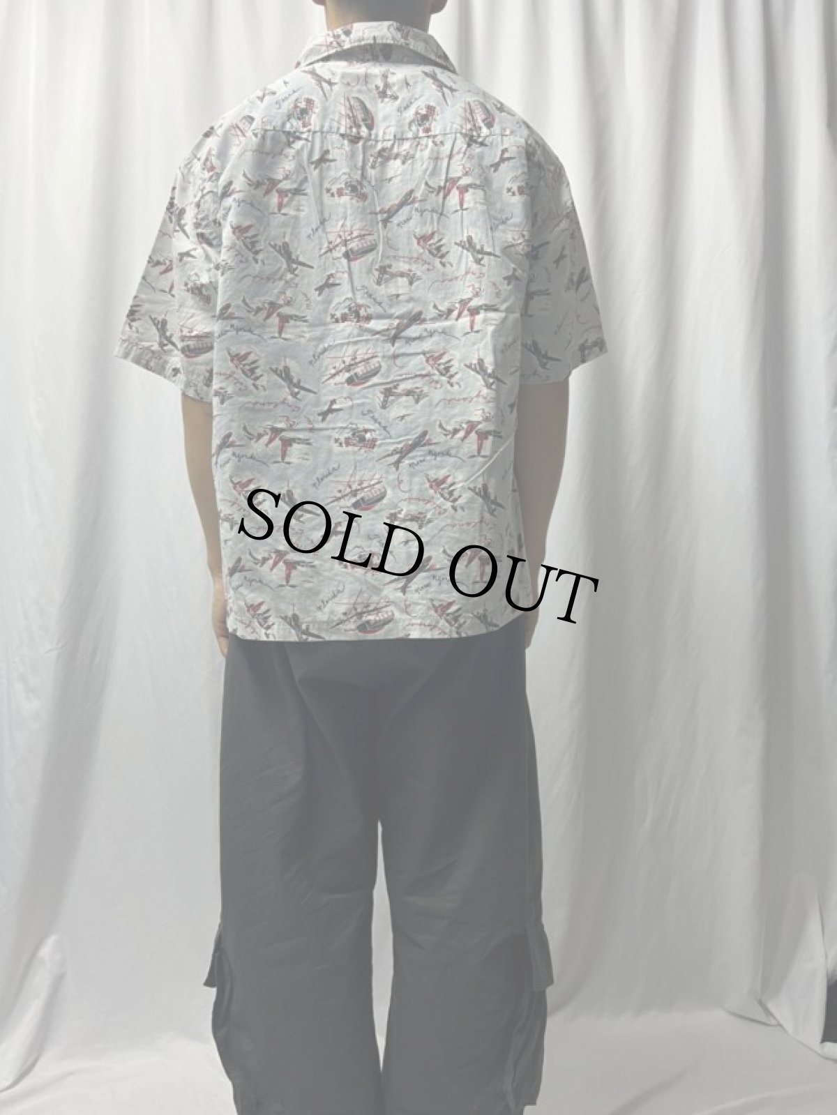 画像4: 90's J.CREW 総柄コットンオープンカラーシャツ L (4)