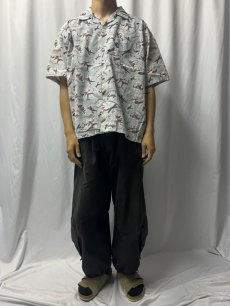 画像2: 90's J.CREW 総柄コットンオープンカラーシャツ L (2)