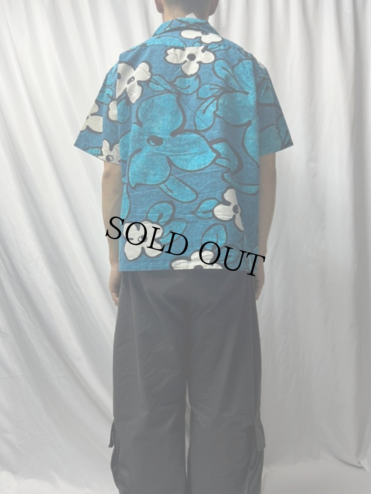 画像4: 70's SUN-DEX 花柄 コットンアロハシャツ L (4)