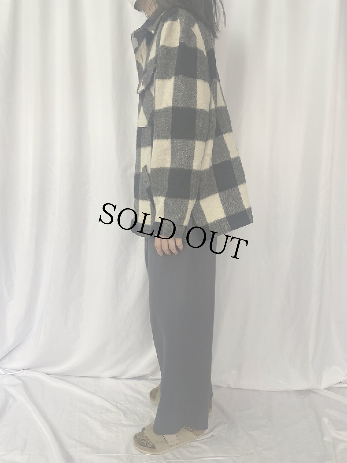 画像3: CHAPS by RALPH LAUREN バッファローチェック柄 ウールプルオーバーシャツ size46 (3)