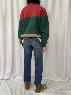 画像4: 80〜90's POLO COUNTRY RALPH LAUREN ボーダー柄 ラグランスウェット L (4)