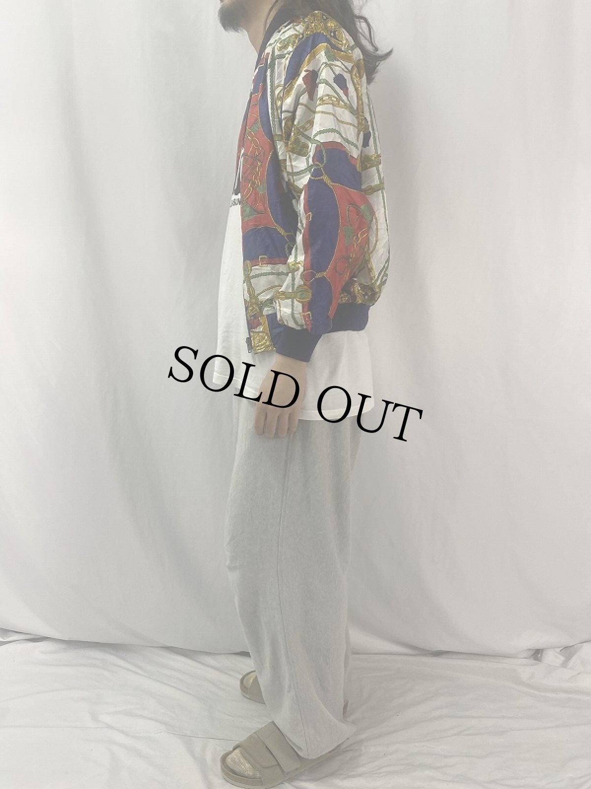 画像3: 80〜90's ブート HERMES 総柄シルクブルゾン (3)