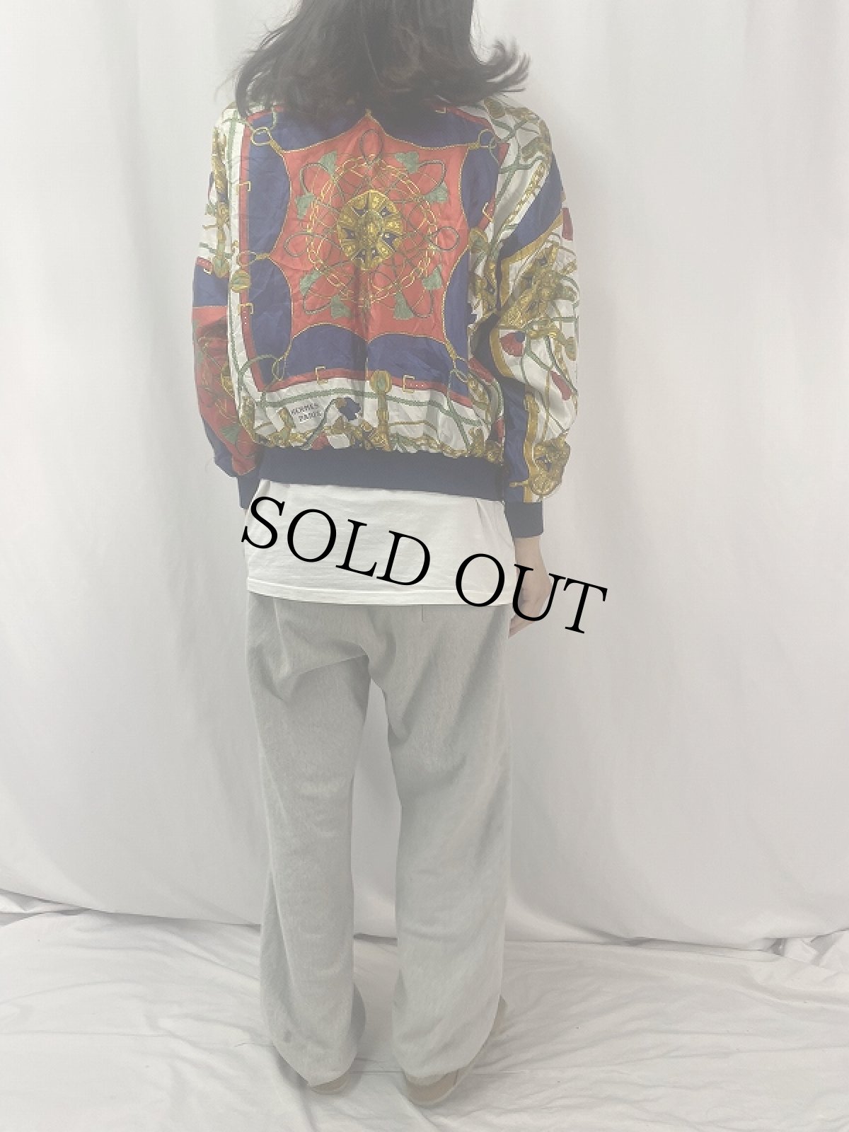 画像4: 80〜90's ブート HERMES 総柄シルクブルゾン (4)