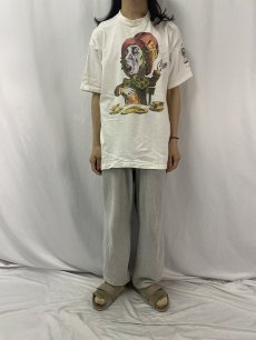 画像2: 90's CANADA製 不思議の国のアリス "マッドハッター" キャラクタープリントTシャツ XL (2)