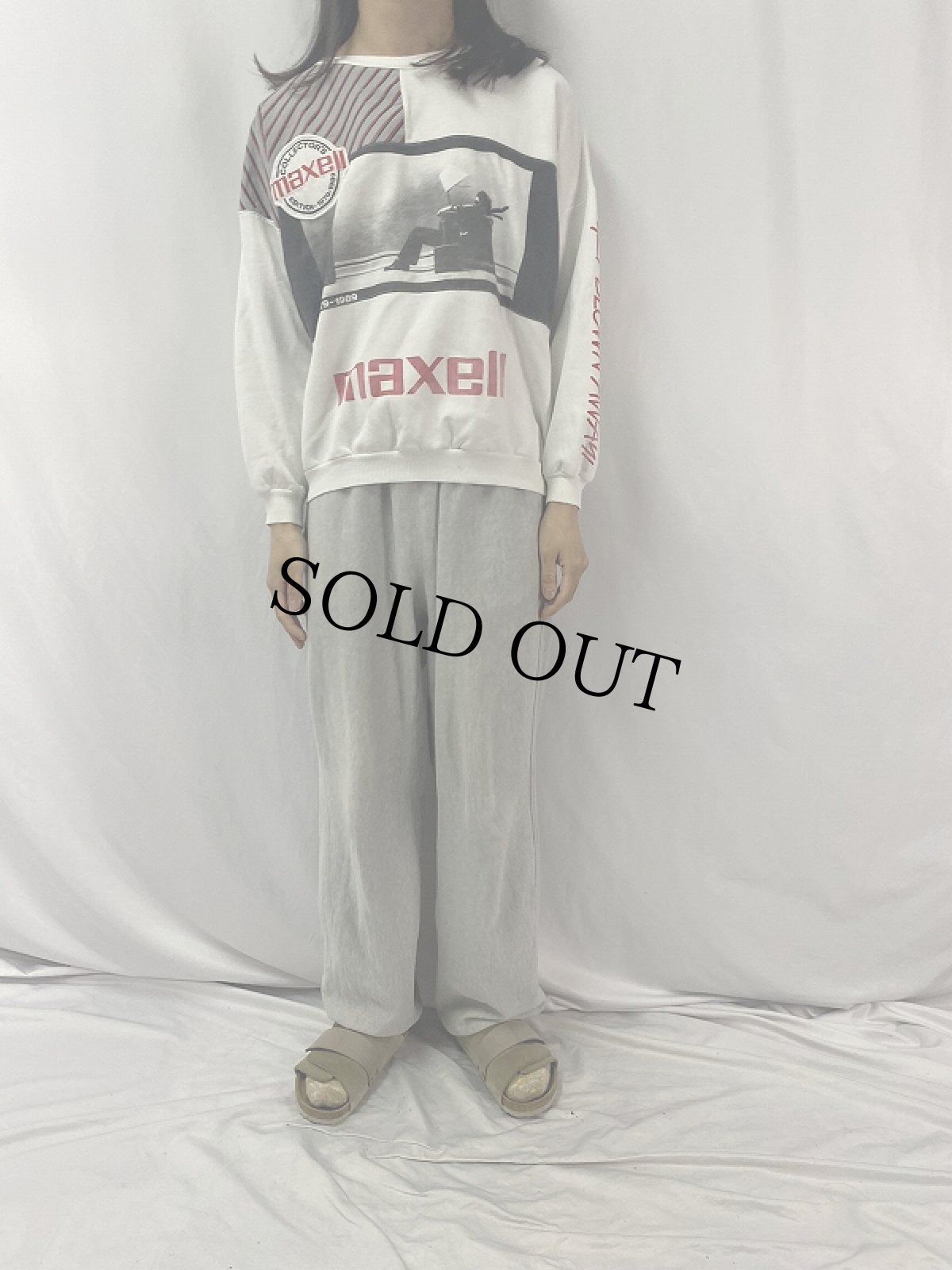 画像2: 80's maxell "COLLECTOR'S EDITION" 企業広告プリントスウェット (2)