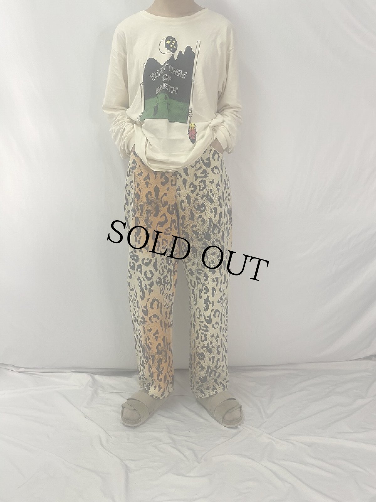 画像2: 2018 SS STUSSY レオパード柄 CANVAS BIG OL' JEANS W35 (2)