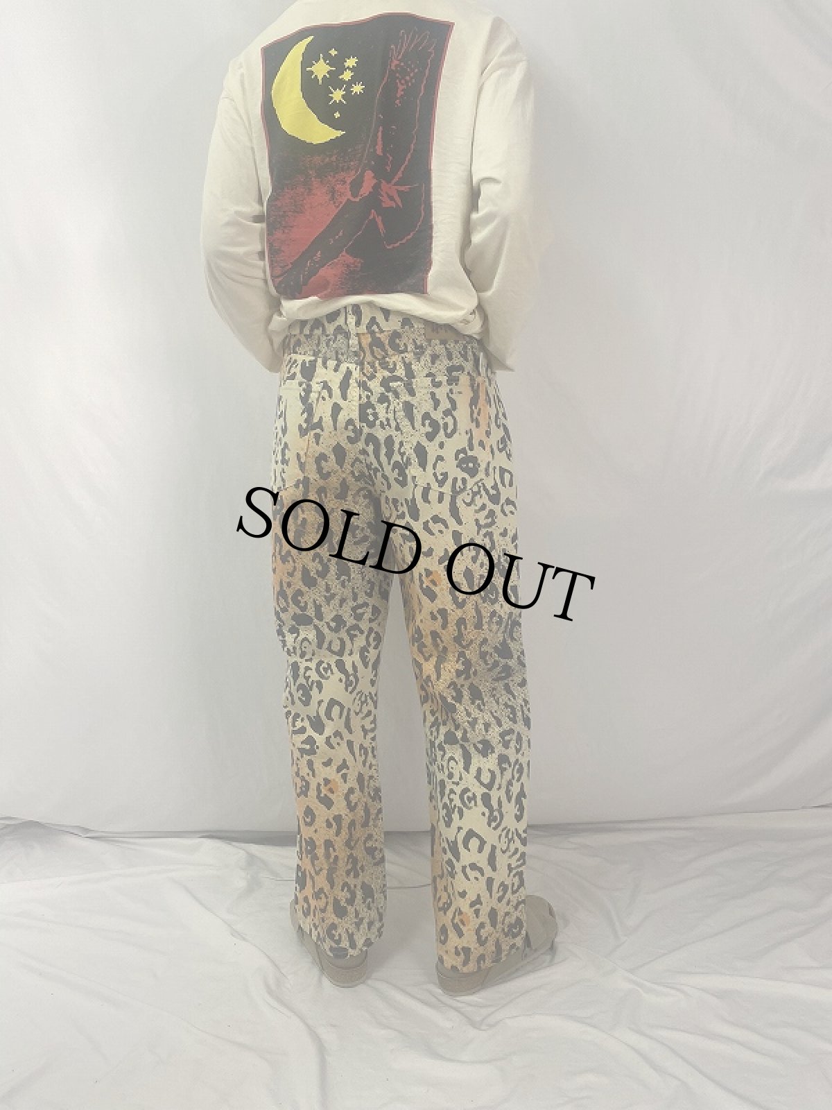 画像4: 2018 SS STUSSY レオパード柄 CANVAS BIG OL' JEANS W35 (4)