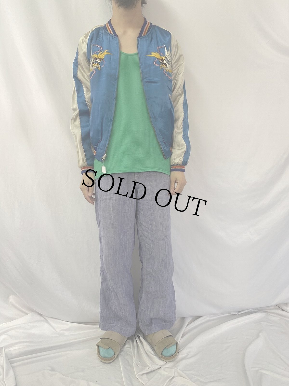 画像5: 50's 鷹×Japan Map サテンスカジャン (5)