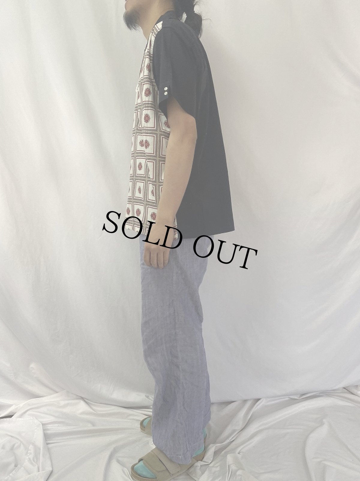 画像3: 60's Tooke CANADA製 総柄 オープンカラーコットンシャツ L (3)