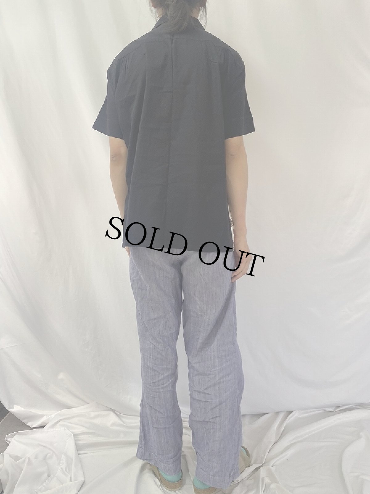 画像4: 60's Tooke CANADA製 総柄 オープンカラーコットンシャツ L (4)