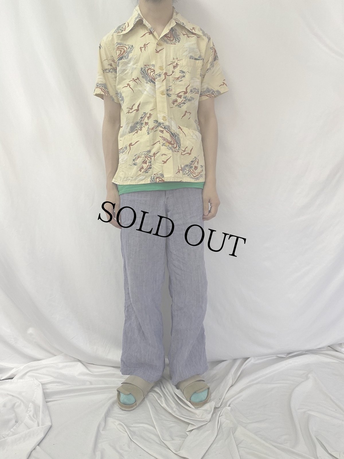 画像2: 50's Manhattan コットンハワイアンシャツ (2)