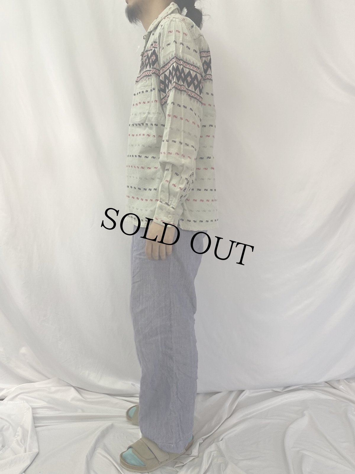 画像3: 50's E&W 雪柄 プルオーバー ネルシャツ M (3)