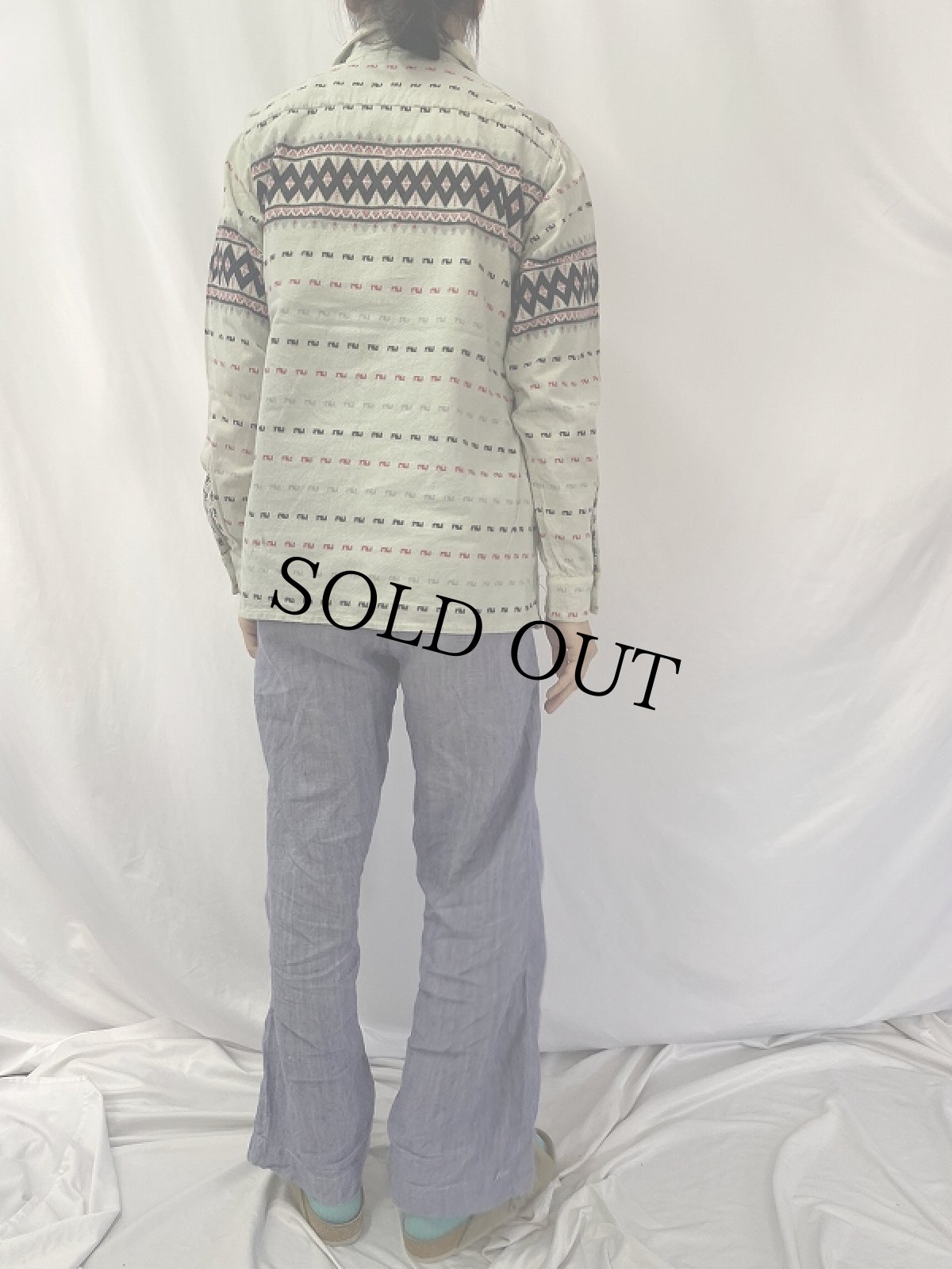 画像4: 50's E&W 雪柄 プルオーバー ネルシャツ M (4)