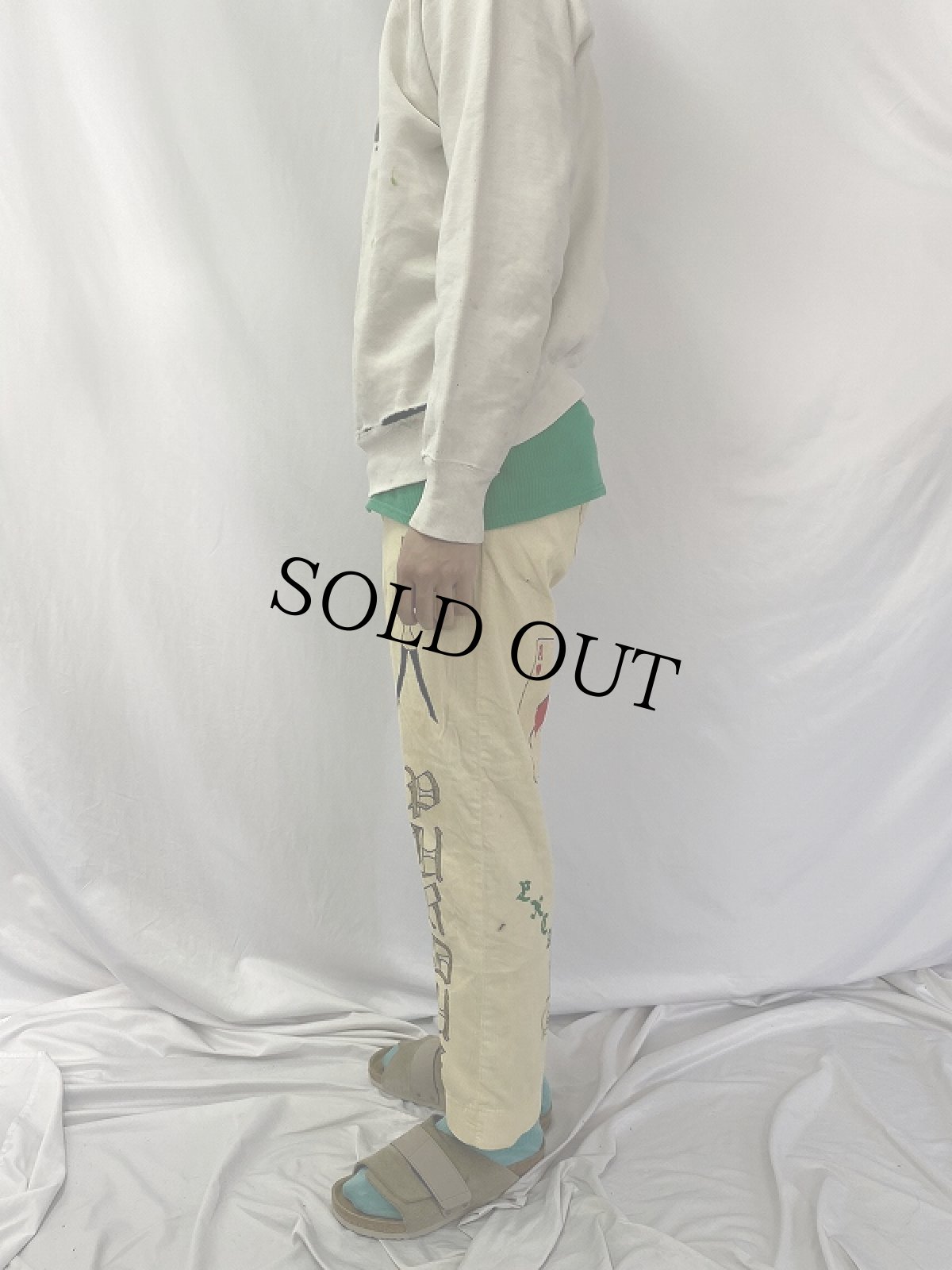 画像4: 60's Hand Painted メモリアルコーデュロイパンツ W28 (4)