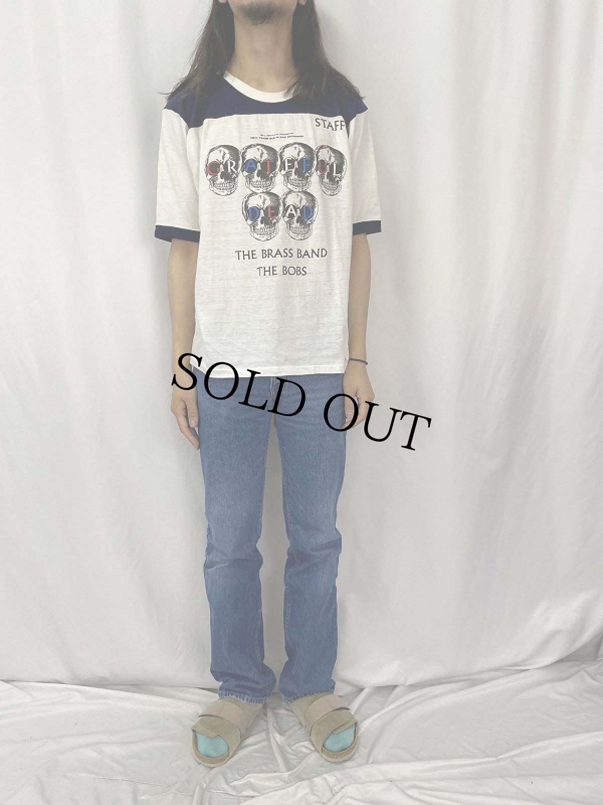 画像2: 80's GRATEFUL DEAD USA製 ロックバンド リンガーTシャツ XL (2)