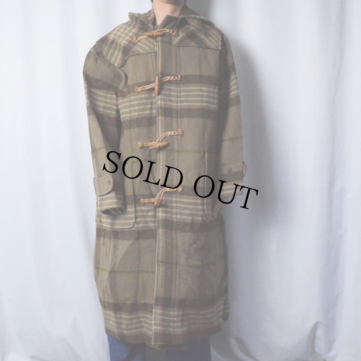 画像2: 90's POLO Ralph Lauren USA製 チェック柄 ウールダッフルコート M (2)