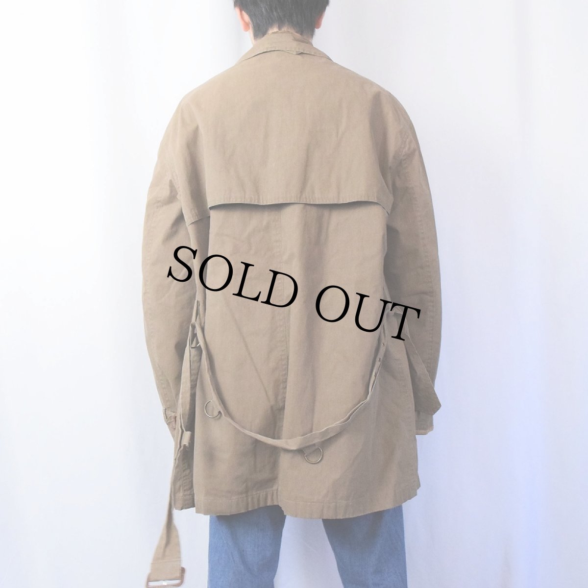 画像3: POLO Ralph Lauren レザーパイピング トレンチコート M (3)