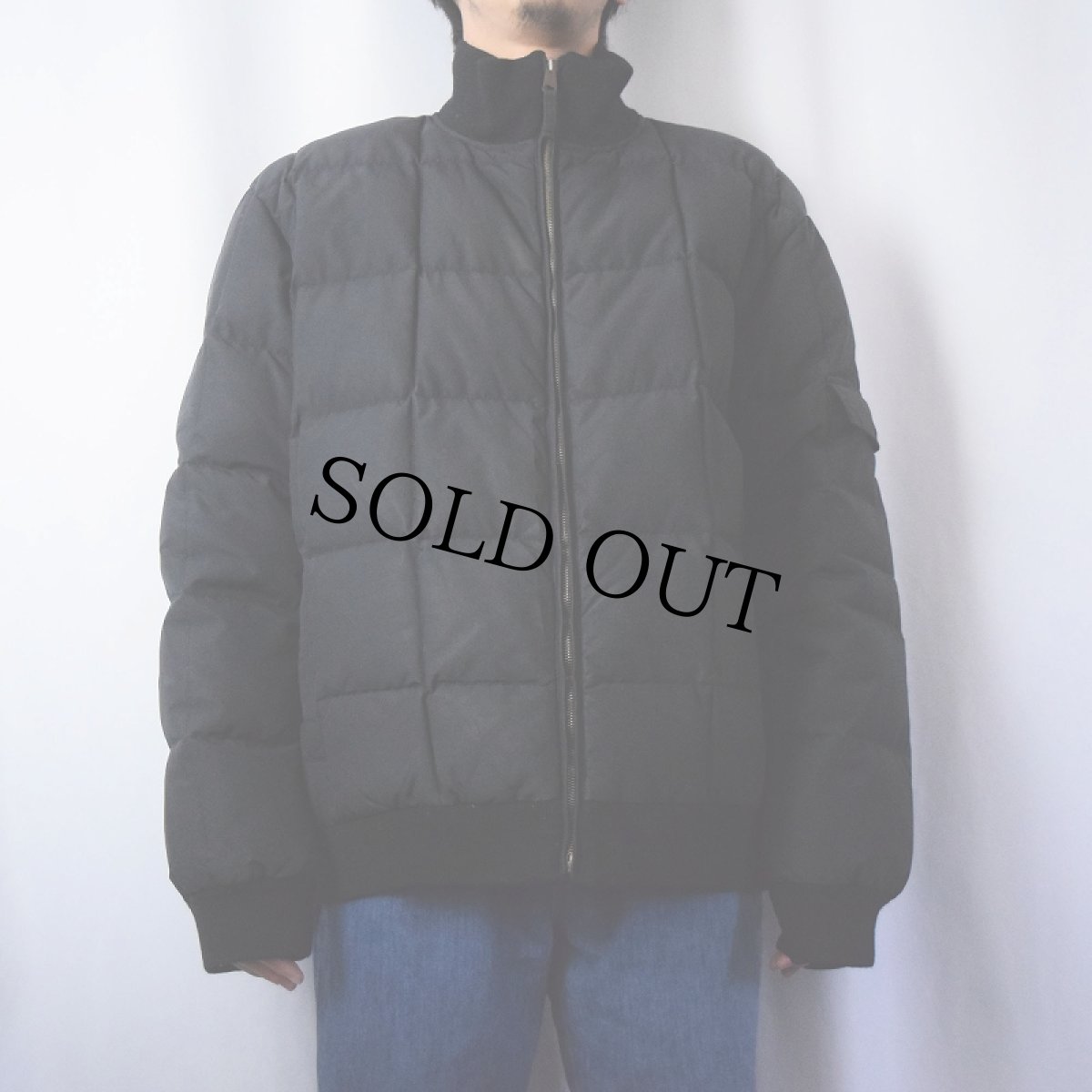 画像2: POLO Ralph Lauren コットンナイロン キルティングダウンジャケット BLACK XL (2)