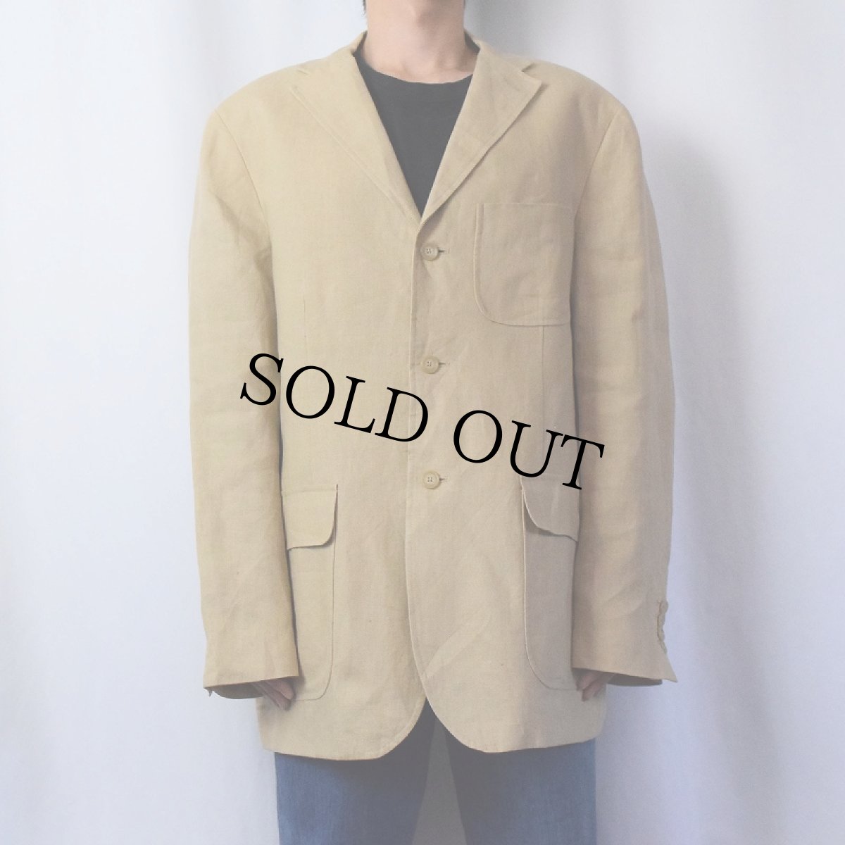 画像2: POLO Ralph Lauren リネン テーラードジャケット L (2)