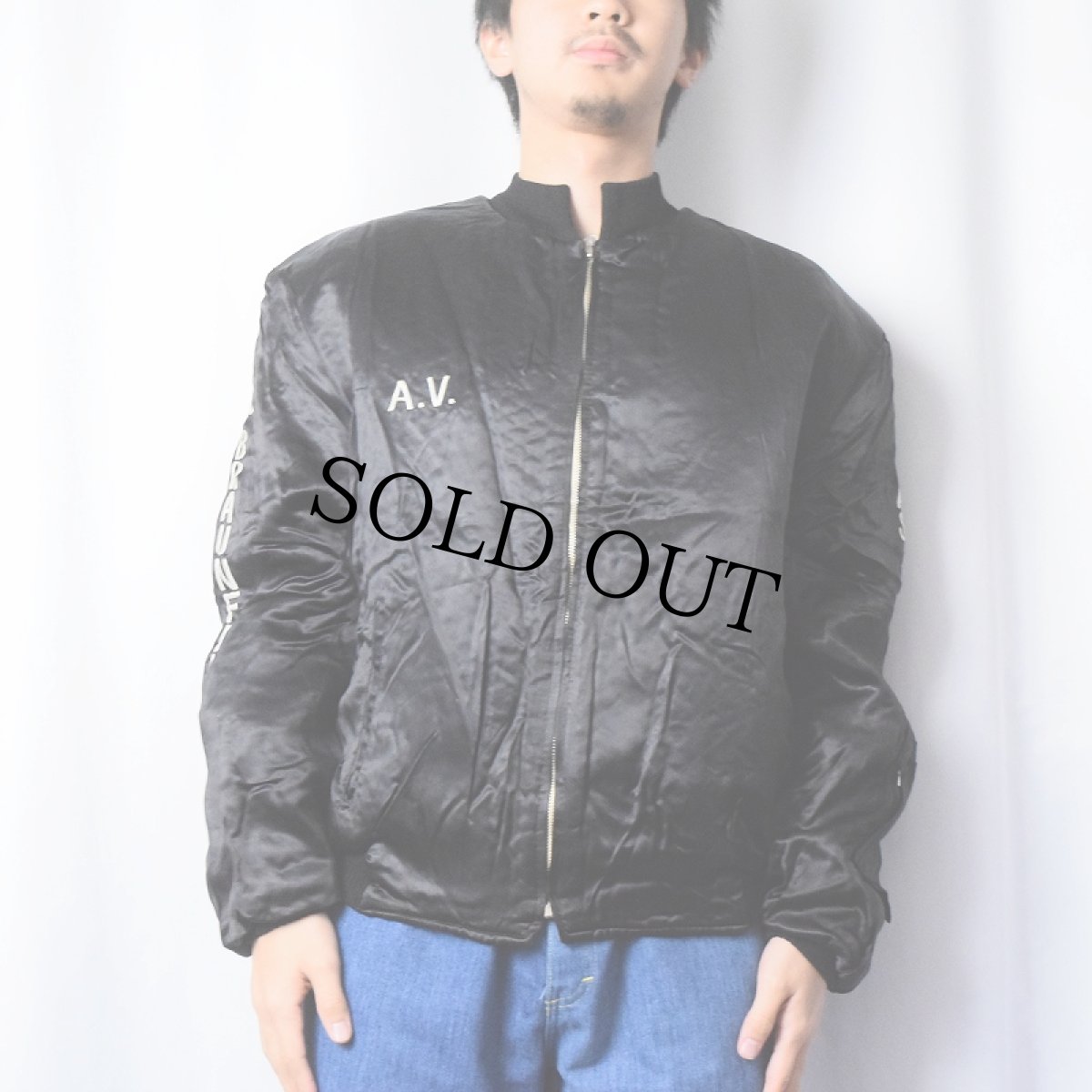 画像2: 50〜60's "Germany" サテンスーベニアジャケット (2)