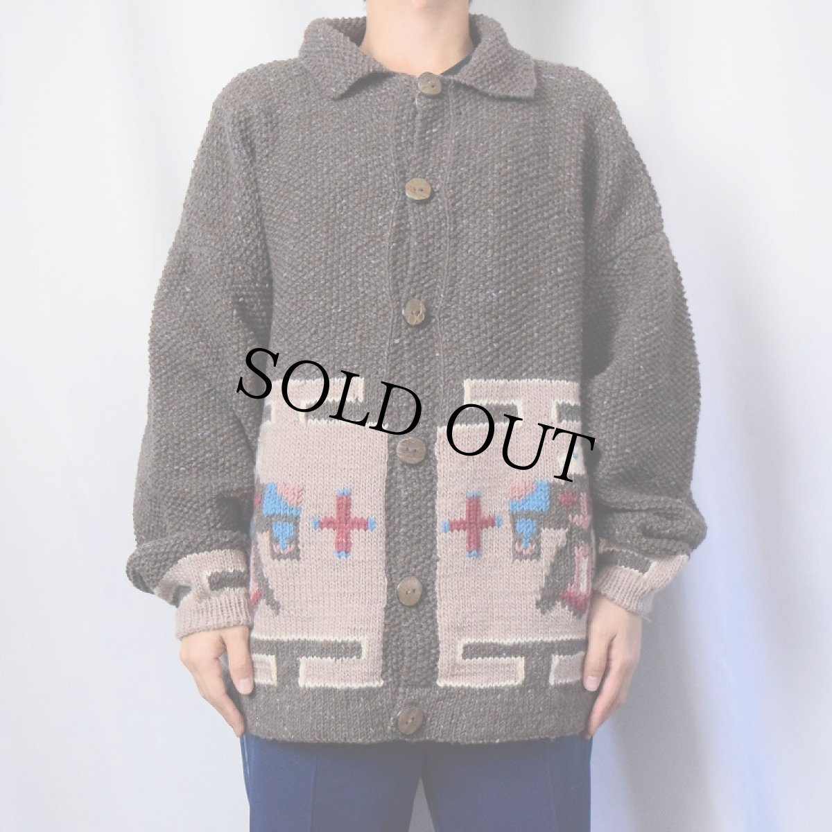 画像2: サンダーバード柄 ウールニットカーディガン (2)