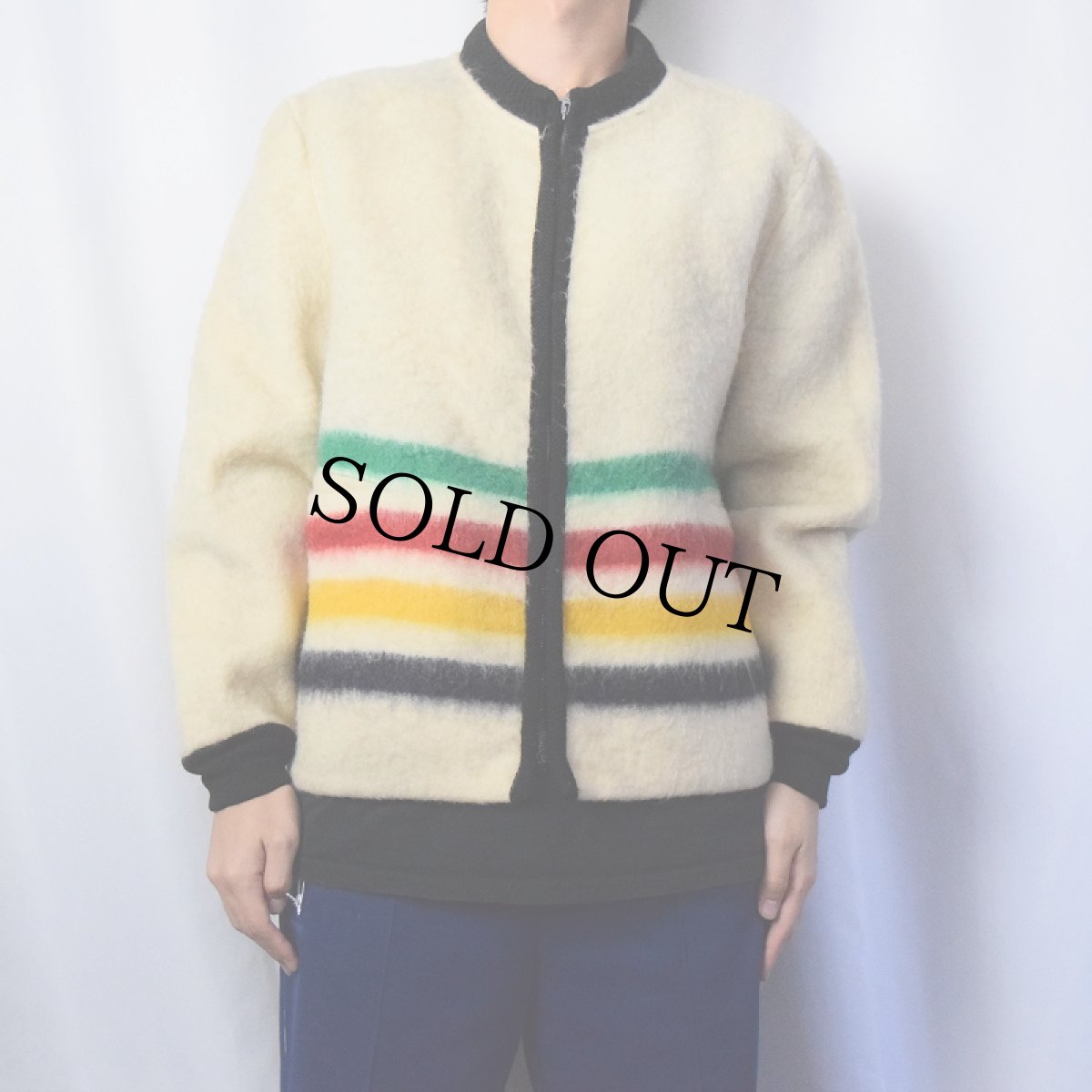 画像2: 60〜70's HUDSON'S BAY CANADA製 ボーダー柄 ウールジャケット (2)