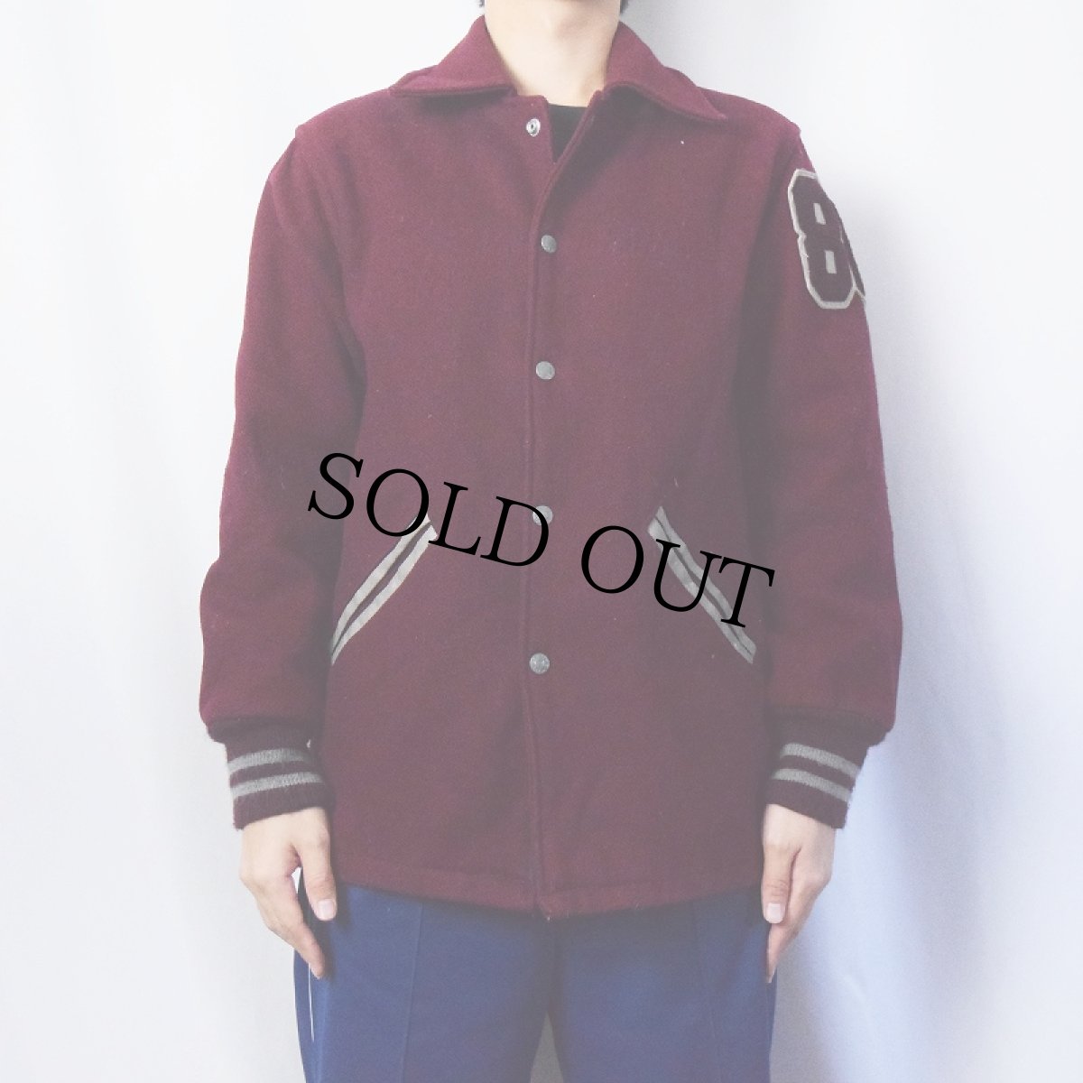 画像3: 80's Custom Made WARD JACKET BY KAYE BROS. チェーン刺繍 ウールメルトンスタジャン (3)