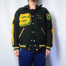 画像3: 70〜80's Rick Rack's SPORT SHACK チェーン刺繍 メルトンウールスタジャン SIZE42 (3)