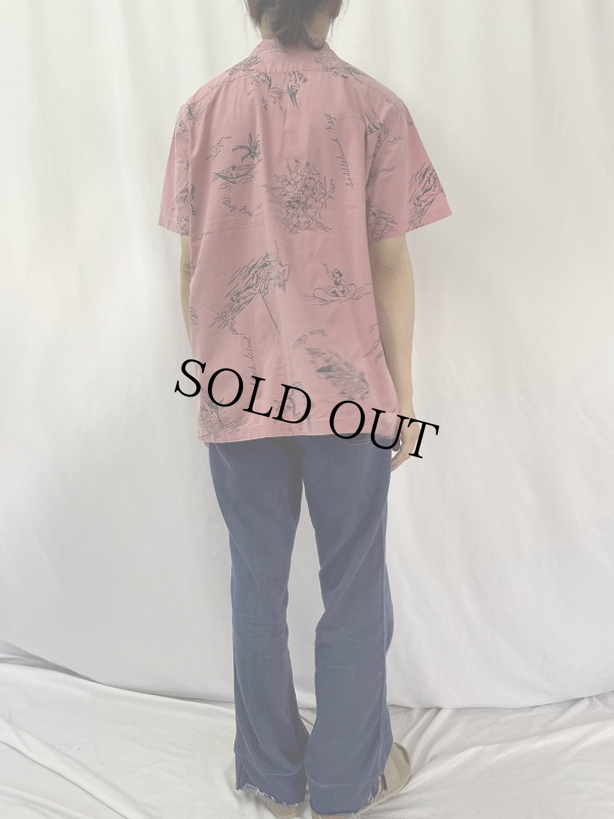 画像4: 90's POLO Ralph Lauren "VINTAGE CALDWELL" オープンカラーコットンシャツ L (4)