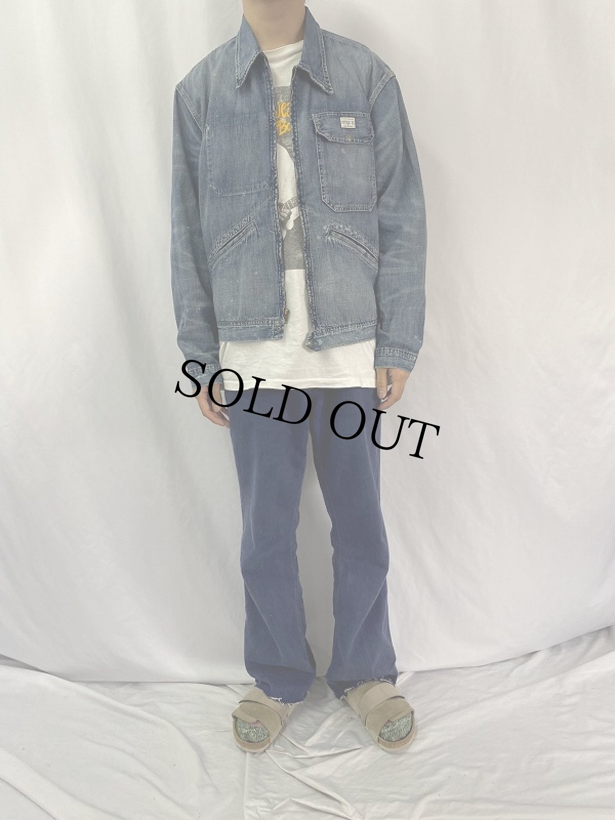 画像2: 2021SS Ralph Lauren RRL デニムワークジャケット L (2)
