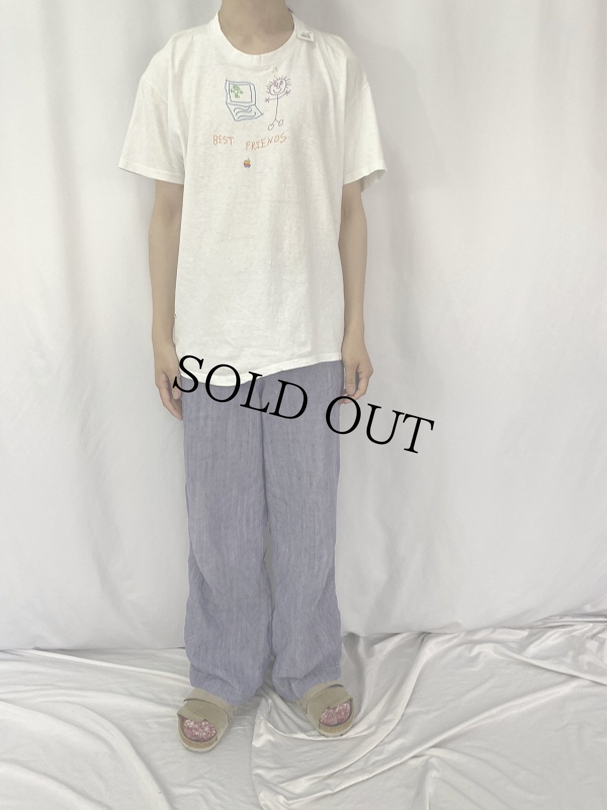 画像2: 90's Apple USA製 "BEST FRIENDS" 企業プリントTシャツ XL (2)