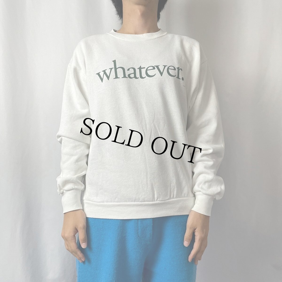 画像2: 80's BILCAT COMPANY USA製 "whatever..." プリントスウェット L (2)