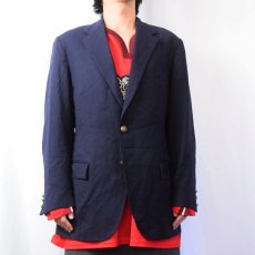 画像2: 90's Polo Ralph Lauren ITALY製 ウールテーラードジャケット NAVY 40 (2)