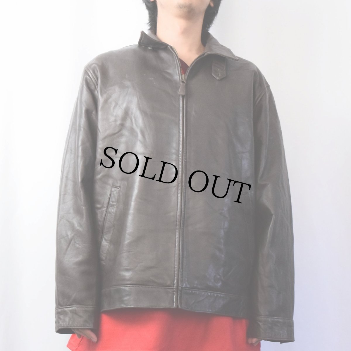 画像2: POLO Ralph Lauren チンスト付き ラムレザージャケット BROWN XL (2)