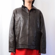 画像2: POLO Ralph Lauren チンスト付き ラムレザージャケット BROWN XL (2)