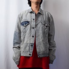 画像2: Ralph Lauren Denim & Supply パッチワーク ヒッコリーデニムジャケット XL (2)