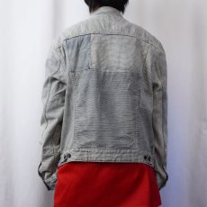 画像3: Ralph Lauren Denim & Supply パッチワーク ヒッコリーデニムジャケット XL (3)