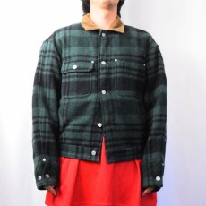 画像2: 90's POLO Ralph Lauren USA製 キルティングライナー チェック柄ウールジャケット M (2)