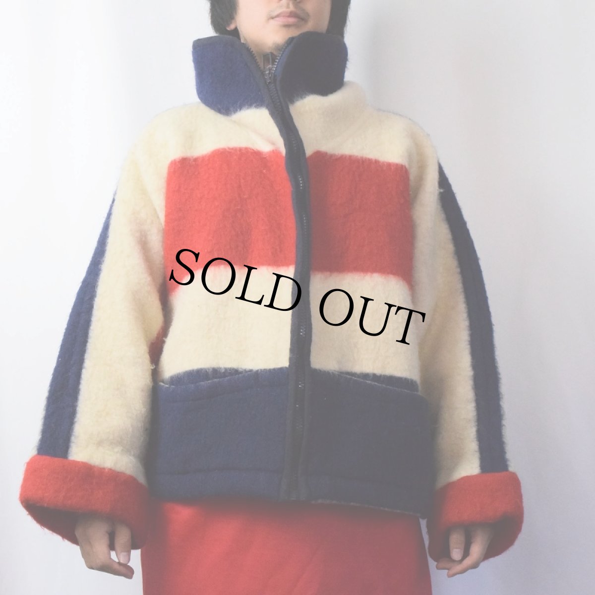 画像2: Switzerland製 ボーダー柄 ウールジャケット (2)