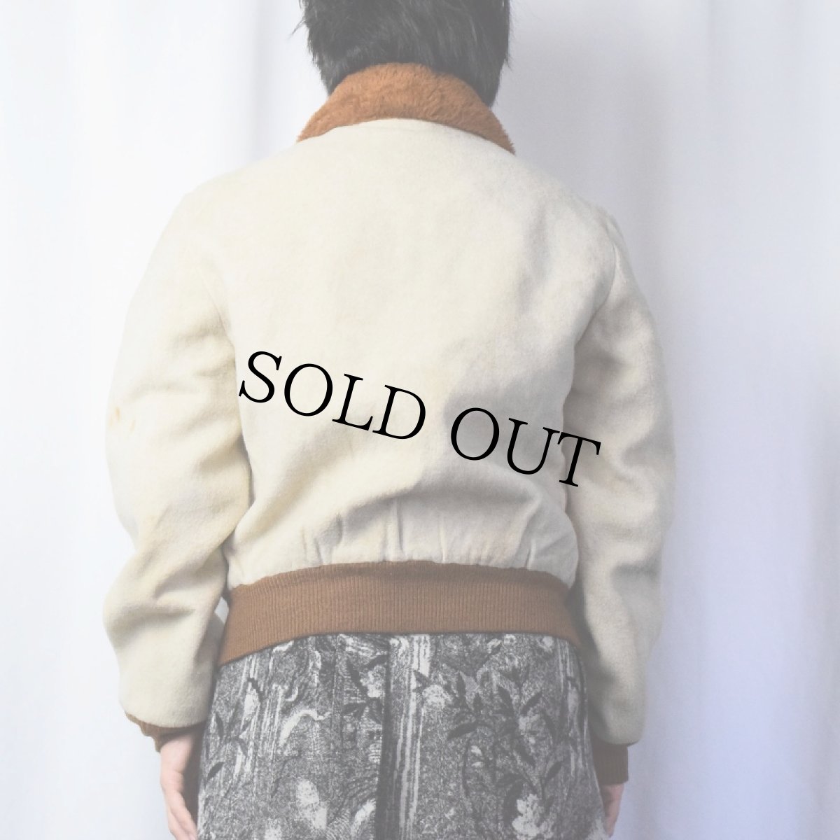 画像3: 80's Campus Esprit "B-15 TYPE" キルティングライナー ウールメルトンジャケット 40 (3)