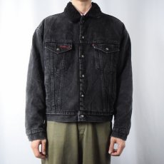画像2: 80〜90's Levi's ブラックデニムボアジャケット (2)