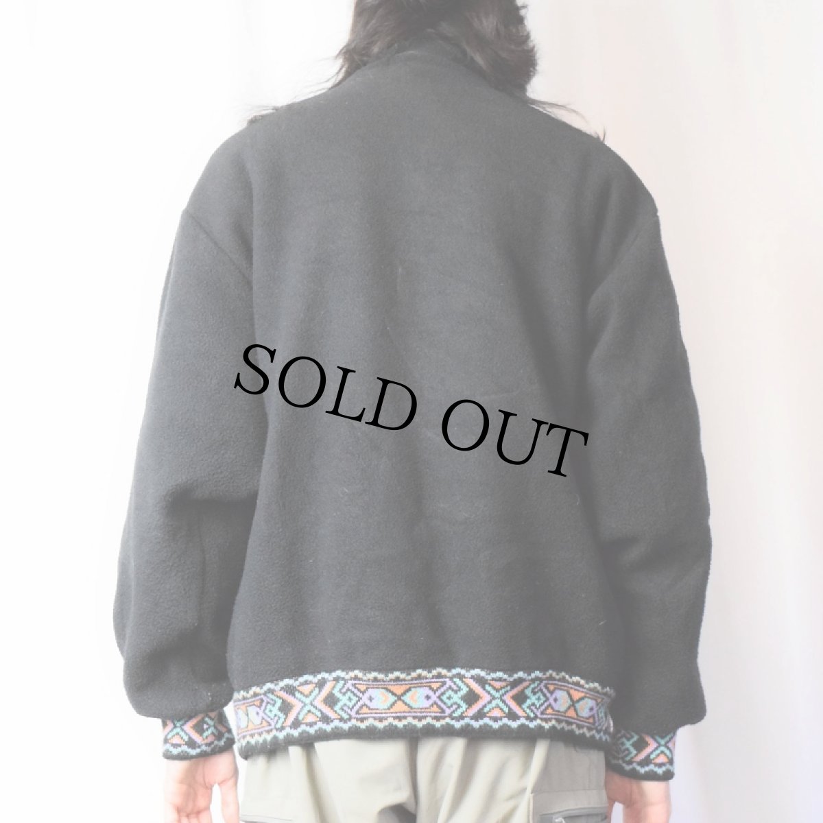 画像3: POLARTEC デザインフリースプルオーバー BLACK M (3)