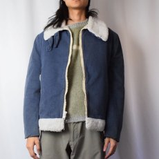 画像2: 90's Woolrich デニムボアジャケット L (2)