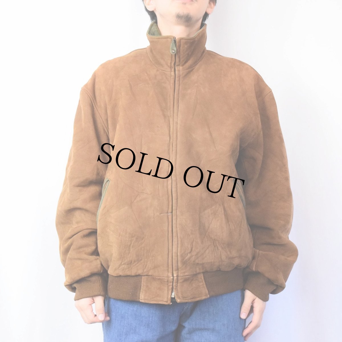 画像2: 70〜80's L.L.Bean スウェードレザー 中綿ジップジャケット L (2)