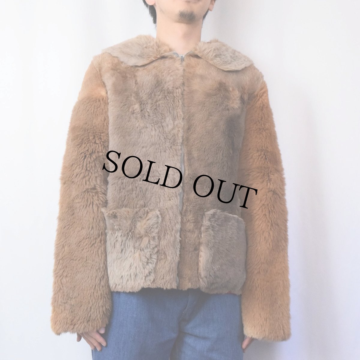 画像3: VINTAGE ハンドメイド パッチワーク ファージャケット (3)