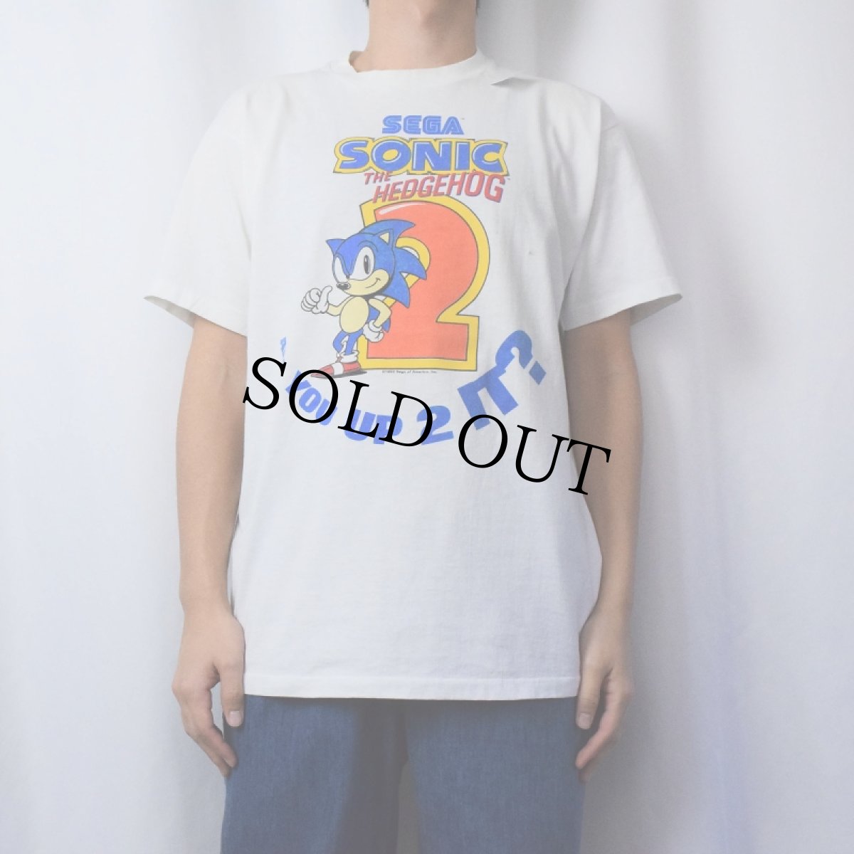 画像2: 90's SONIC "THE HEDGEHOG" ゲームキャラクタープリントTシャツ L (2)