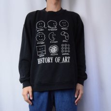 画像2: 90's HISTORY OF ART USA製 アートプリントスウェット L (2)